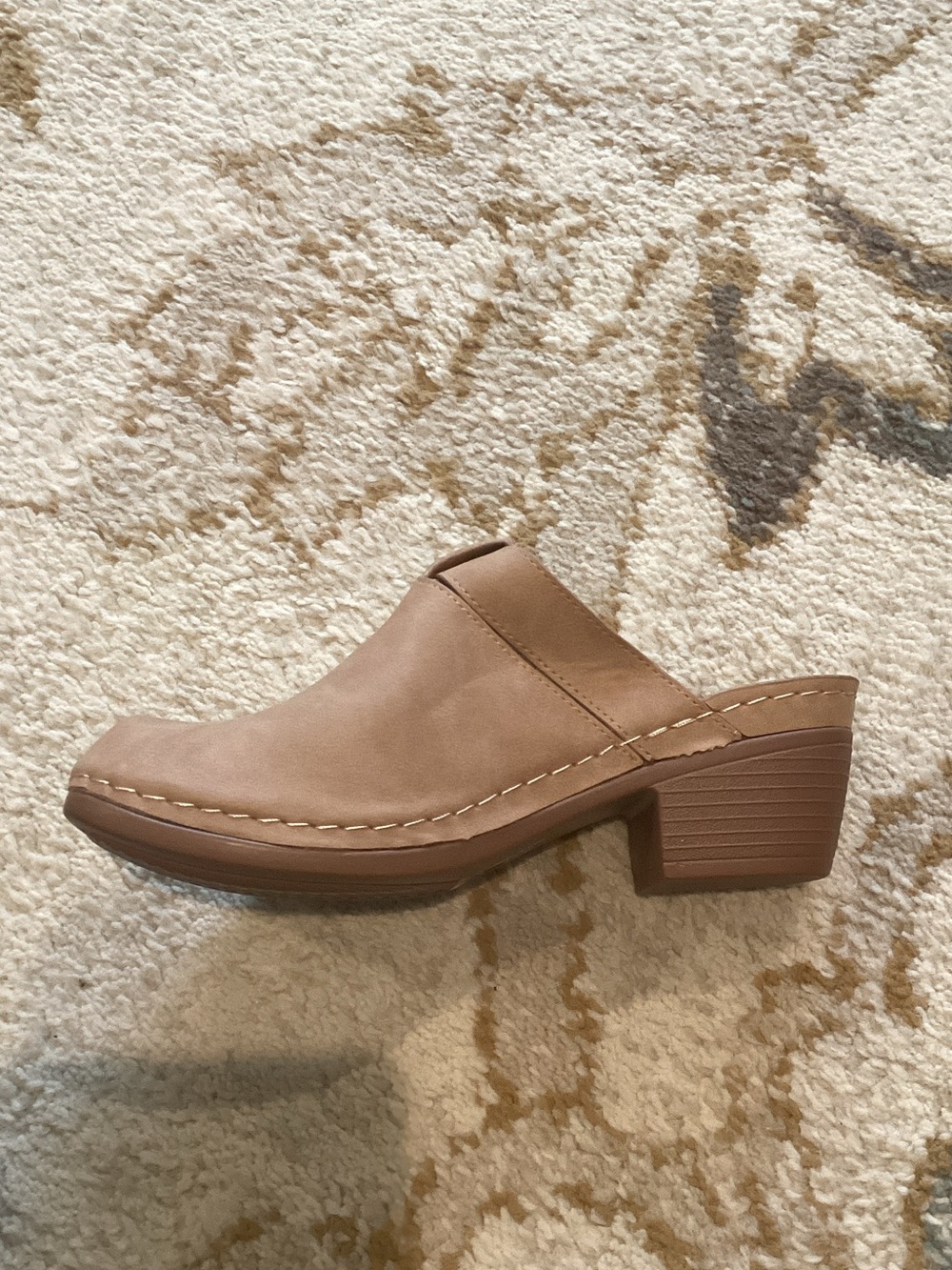 Women's Taupe Slip-On Mule with Buckle Accent - Picture 2 of 3